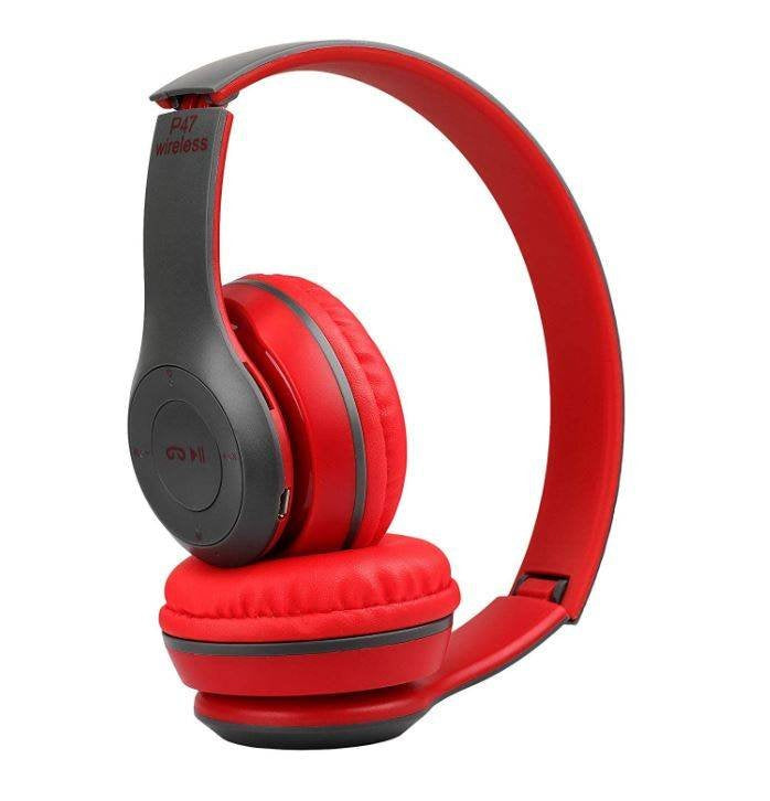 P47 Wireless Headphones | Bluetooth Foldable Headset with Microphone Support FM Radio TF for PC TV Smart Phones & Tablets